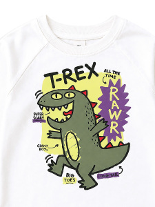 Erkek Çocuk Takım Dinozor Baskılı %100 Pamuk T-shirt ve Pantolon (3-8 Yaş) - 7