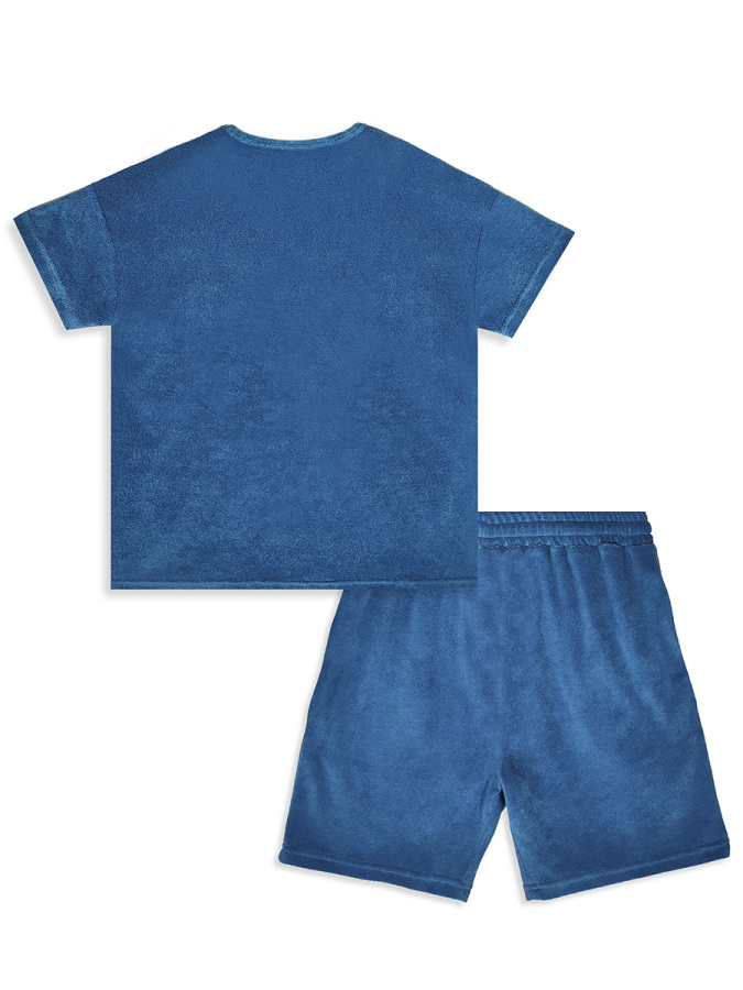 Erkek Çocuk Takım Havlu Kumaş Oversize T-shirt & Şort – Çapa Takım 7-12 Yaş - 5