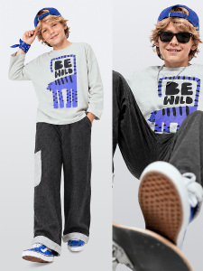 Erkek Çocuk Takım Kaplan Baskılı %100 Pamuk T-shirt - Denim Kargo Pantolon (3-8 Yaş) - Denokids