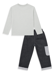 Erkek Çocuk Takım Kaplan Baskılı %100 Pamuk T-shirt - Denim Kargo Pantolon (3-8 Yaş) - 5