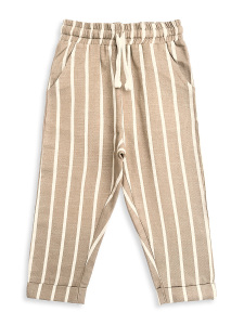 Erkek Çocuk Takım Motosiklet T-Shirt Ve Çizgili Keten Görünümlü Yazlık Pantolon - 8