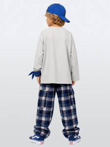 Erkek Çocuk Takım Ördek Baskılı %100 Pamuk T-shirt - Ekose Dokuma Pantolon (6-11 Yaş) - Denokids