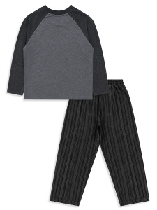 Erkek Çocuk Takım Oversize Tişört - Çizgili Denim Pantolon (5-11 Yaş) - 5