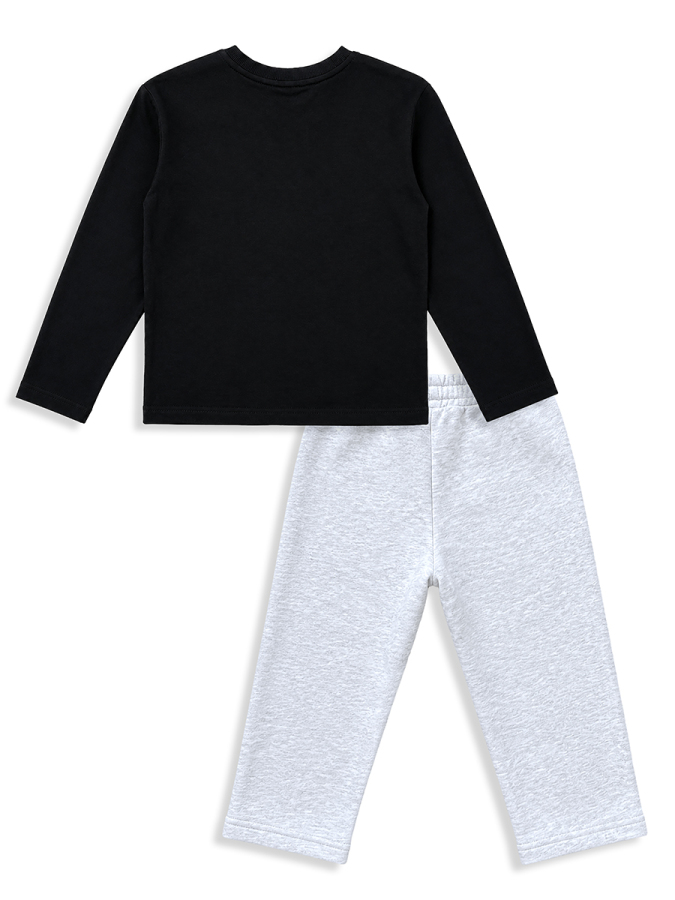 Erkek Çocuk Takım Timsah Baskılı T-shirt ve Kalın Eşofman Altı - Oversize (5-11 Yaş) - 5