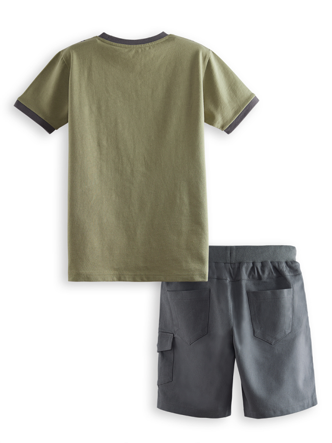 Explore Boy T-shirt&Gabardine Shorts Set - 4