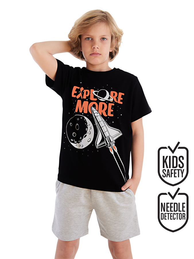 Explore Uzay Roketli Erkek Çocuk Yazlık T-shirt Şort Takım - 1