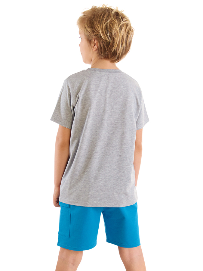 Explorer Kamp Temalı Erkek Çocuk Yazlık T-shirt Kargo Cepli Şort Takım - 2