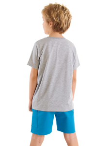 Explorer Kamp Temalı Erkek Çocuk Yazlık T-shirt Kargo Cepli Şort Takım - 2