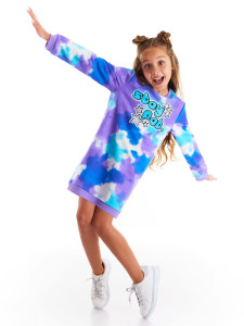 Fab.Batik Renkli Kız Çocuk Elbise - 8