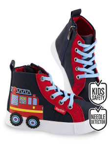 Fire Truck Boy Navy Blue Sneakers - Denokids