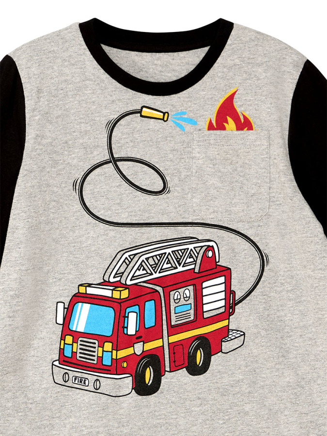 Fire Truck Boy T-shirt&Pants Set - 8