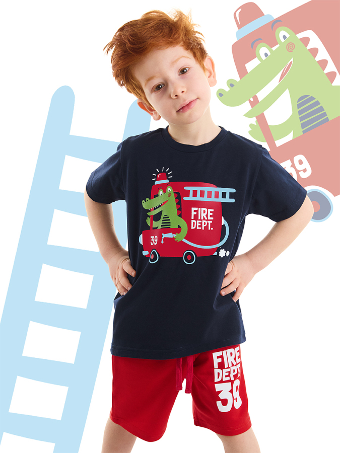 Fireman Croco Boy T-shirt&Shorts Set - 1