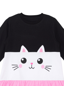 Fırfırlı Beyaz Kedi Kız Çocuk T-shirt Tayt Takım - 9