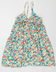 Fırfırlı Çiçekli Elbise - Thumbnail