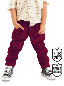 Fitilli Kadife Bordo Erkek Çocuk Pantolon - Denokids