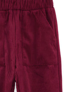 Erkek Çocuk Kadife Bordo Beli Lastikli Pantolon 3-10 Yaş - 5