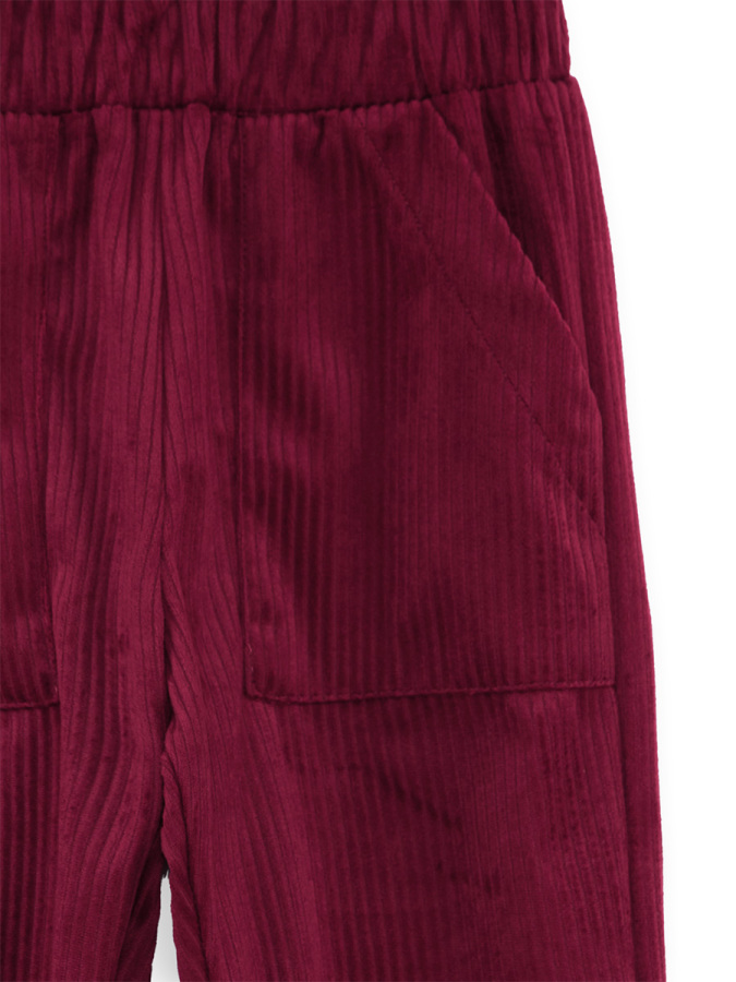 Erkek Çocuk Kadife Bordo Beli Lastikli Pantolon 3-10 Yaş - 5