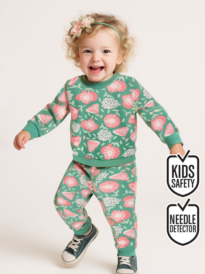 Flower Garden Baby Girl Green Tracksuit - 1