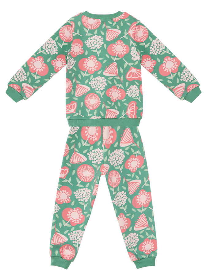 Flower Garden Baby Girl Green Tracksuit - 3