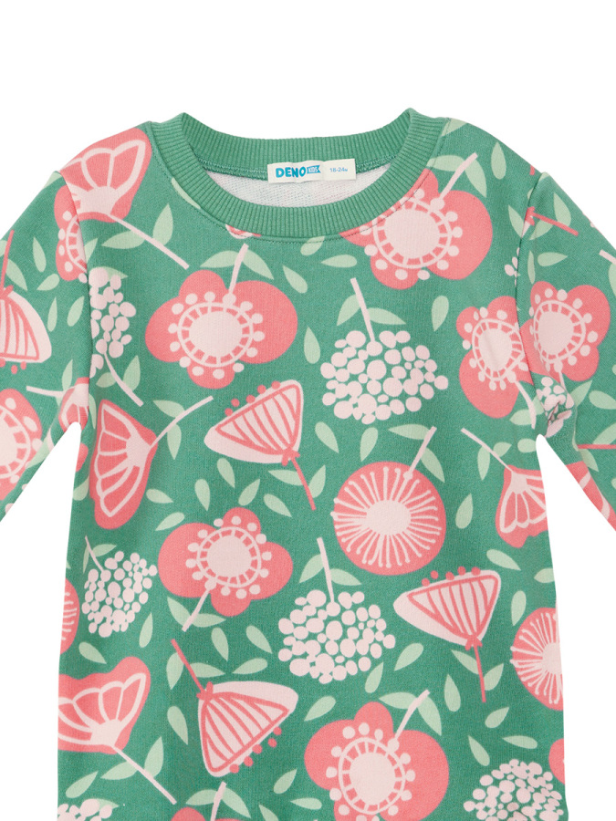 Flower Garden Baby Girl Green Tracksuit - 9