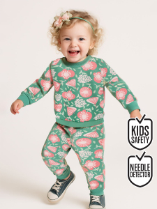 Flower Garden Baby Girl Green Tracksuit - Denokids