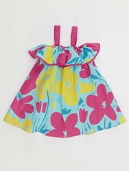 Flower Garden Girl Poplin Dress - Thumbnail