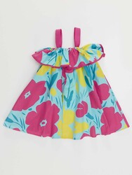 Flower Garden Girl Poplin Dress - Thumbnail