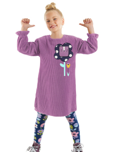 Flower Girl Lilac Velvet Dress - 1