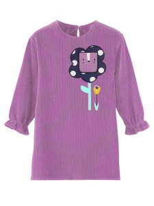 Flower Girl Lilac Velvet Dress - 3