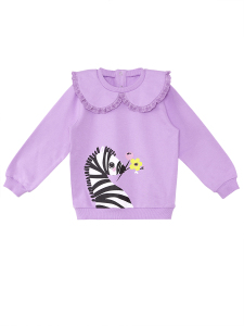 Flower Zebra Baby Girl Lilac Sweatshirt - 3