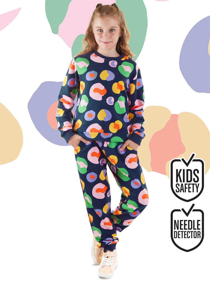 Flowers Girl Navy Blue Tracksuit - 1