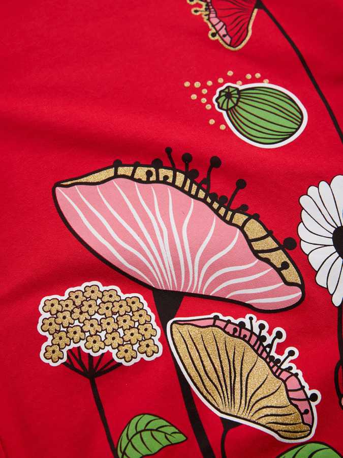 Flowers Girl Red Dress - 5