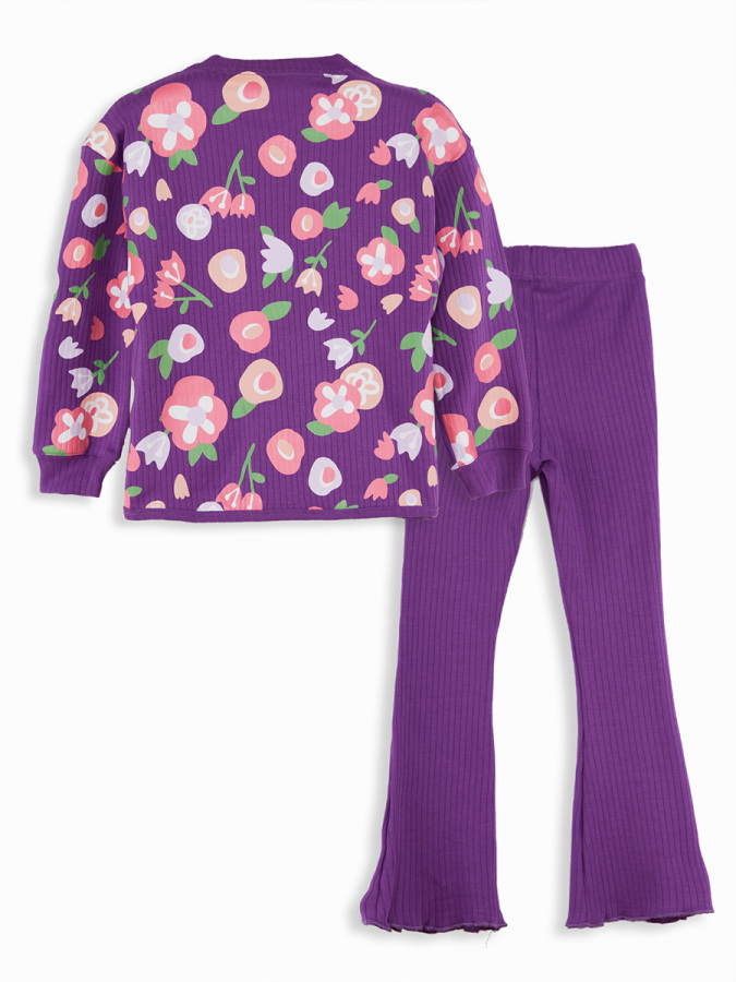 Flowers Girl T-shirt Tight Leggings - 4