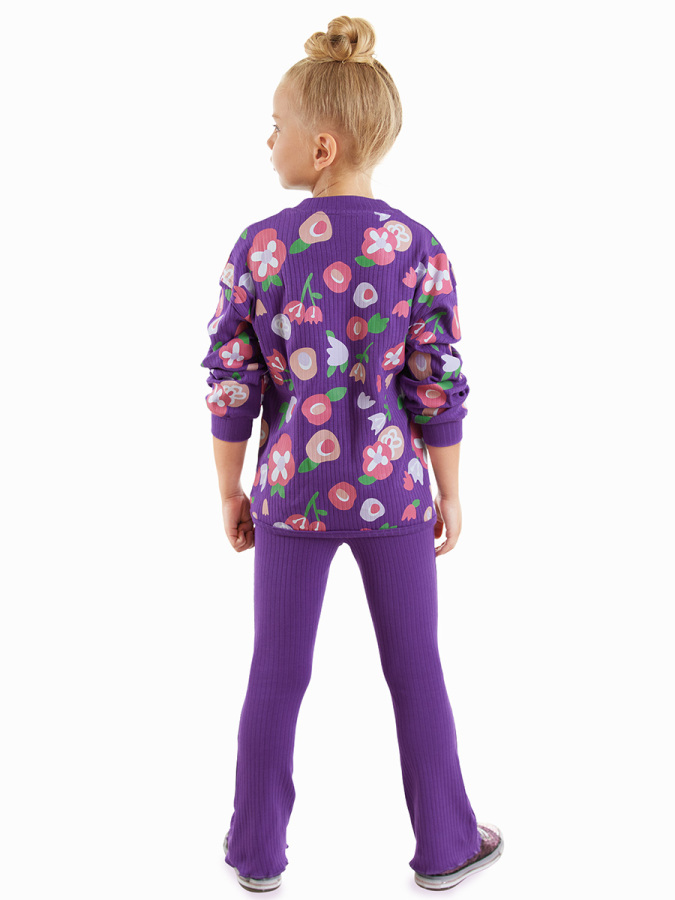 Flowers Girl T-shirt Tight Leggings - 2
