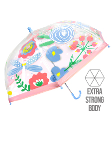Flowers Girl Transparent Umbrella - Denokids