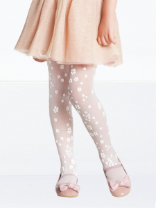 Flowers White Tights Stockings - Denokids