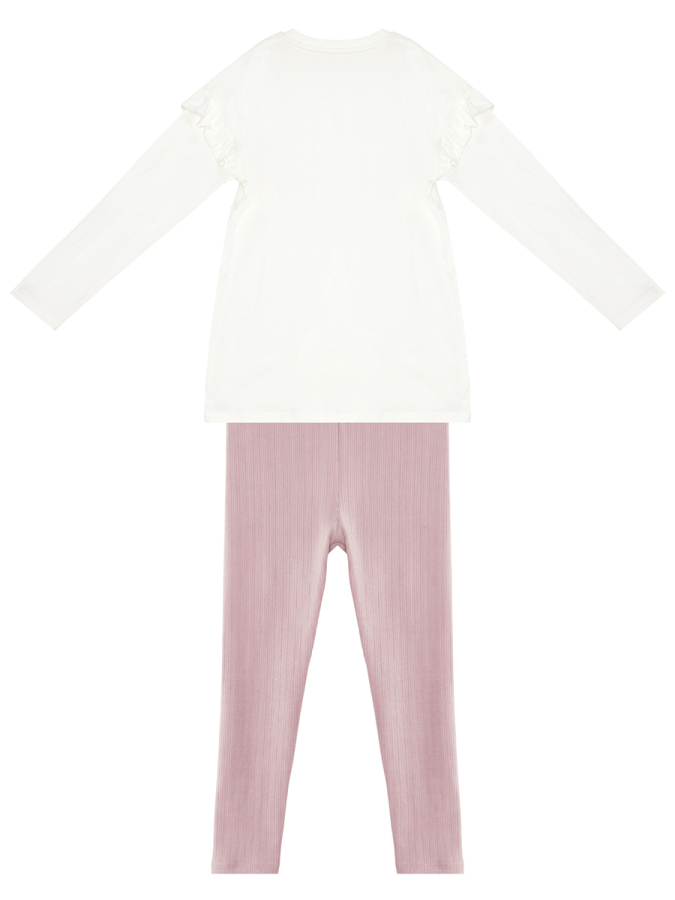 Flowery Bunny Girl T-shirt&Leggings Set - 4