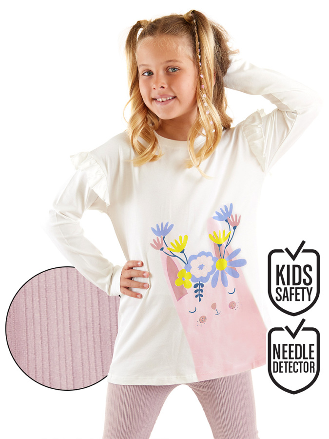 Flowery Bunny Girl T-shirt&Leggings Set - 1