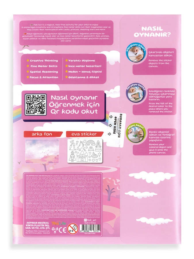 Foil Art Peel & Press Masal Dünyası Temalı Folyo Çocuklar İçin Renkli Oyun Seti - 2