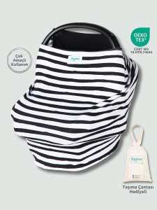 Fonksiyonel Puset - Emzirme Örtüsü Siyah-Beyaz Set - 1