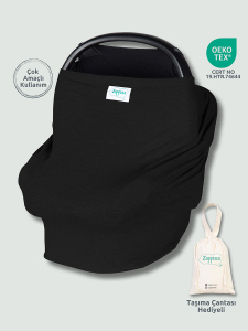 Fonksiyonel Puset - Emzirme Örtüsü Siyah Set - 1