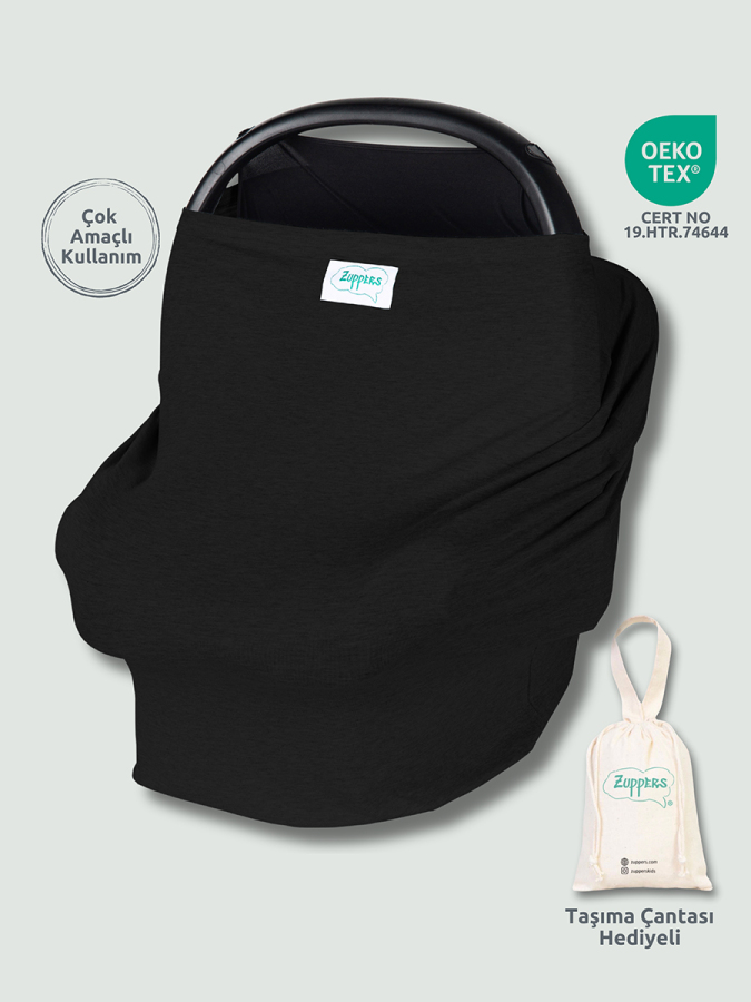 Fonksiyonel Puset - Emzirme Örtüsü Siyah Set - 1