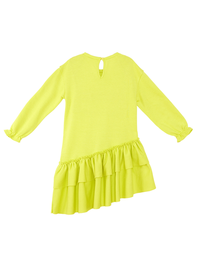 Forrest Cat Girl Cotton Lime Dress - 4