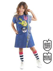 Friends Denim Look Girl Dress - 1