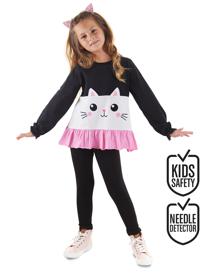 Frilled Cat Girl T-shirt&Leggings Set - 1