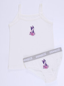 Gazelle Girls Off White Vest&Hipster Brief Pack - Denokids
