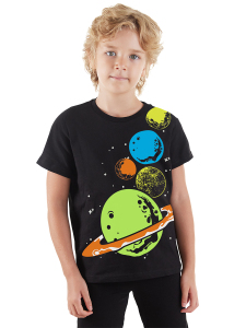 Gezegenler Erkek Çocuk Kısa Kol T-shirt - Denokids