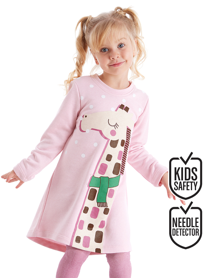 Giraffe Pink Girl Dress - 1