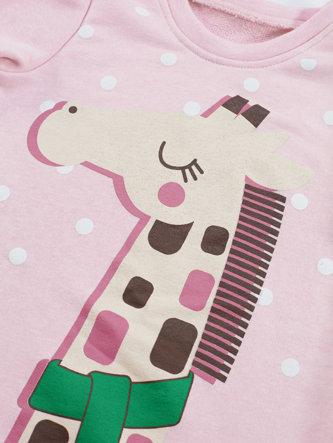 Giraffe Pink Girl Dress - 6
