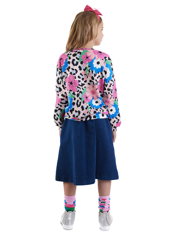 Girl Below-Knee Length Denim Skirt - 2